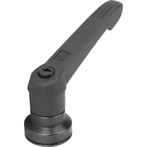 Adjustable Handle W Clamp Force Intensif Size:3, M10, Plastic Black, Comp:Steel Black Oxidized